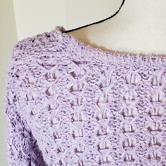 FINAL SALE!  Free People V-Neck Lavender Purple Womens Sweater Size Medium NWT - Picture 6 of 7